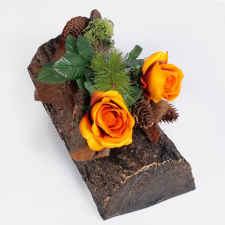 Funeral composition with a rose