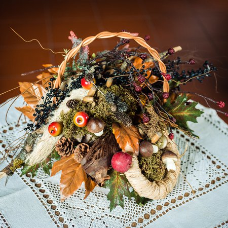 Basket autumn composition