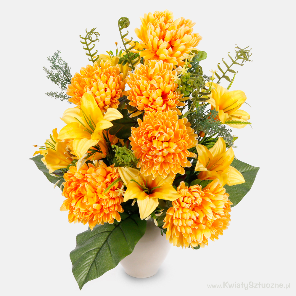 Chrysanthemum/Lily x 24 Q818 Artificial multiflower bouquet