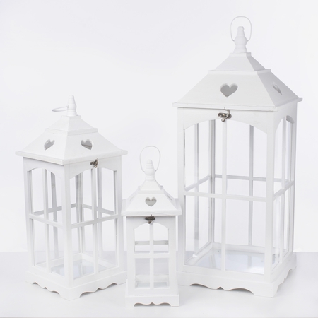 Wooden lantern x 3