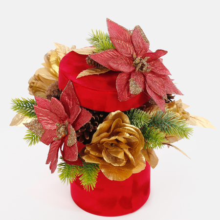 Flower box Christmas composition