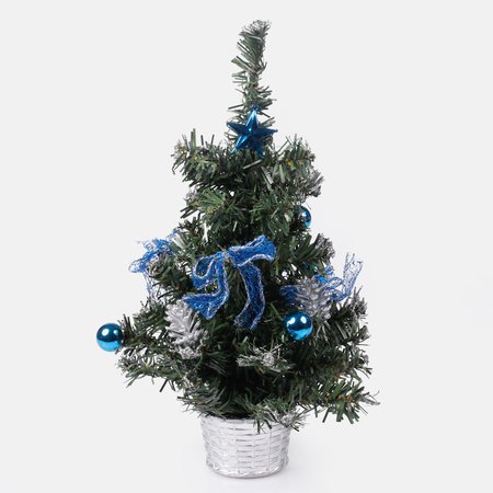 Tabletop christmas tree 30 cm with decorations and glitter in a pot
